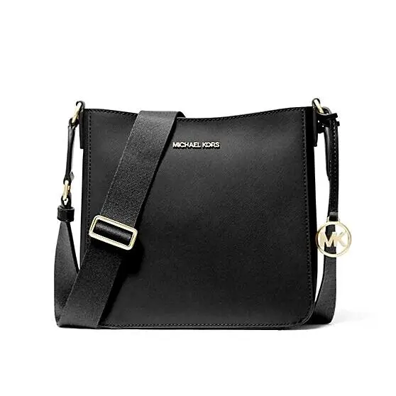 Jet Set Travel Small Messenger Bag Leather Black by Michael Kors