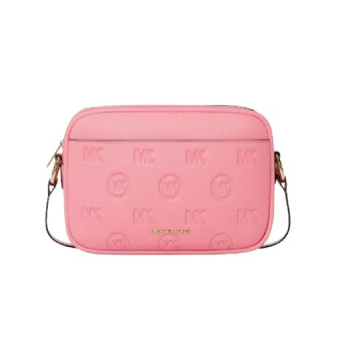 Michael Kors Jet Set Travel Large Logo Debossed Camera Crossbody Bag Carnation