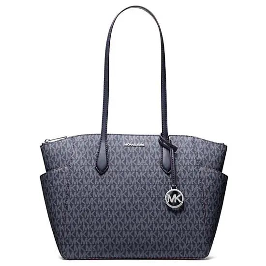 Marilyn Medium Signature Logo Tote Bag Admiral with Dust Bag by Michael Kors