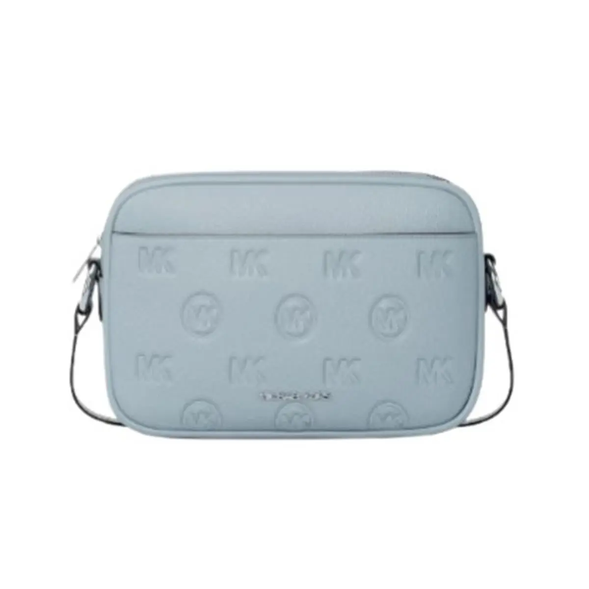 Michael Kors Jet Set Travel Large Logo Debossed Camera Crossbody Bag Pale Ocean