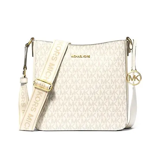 Jet Set Travel Small Logo Messenger Bag Light Cream / Dust Bag by Michael Kors