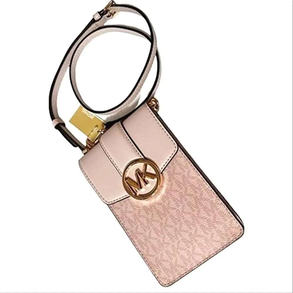 Michael Kors Carmen Logo Print Crossbody Bag Blush