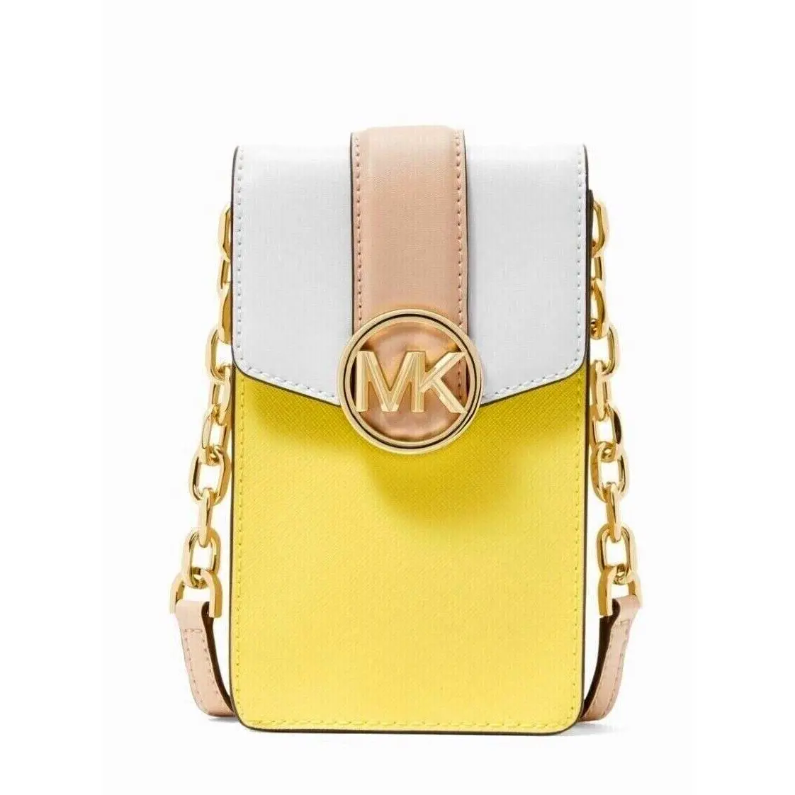 Michael Kors Carmen Small Leather Phone Crossbody Sunshine / Dust Bag