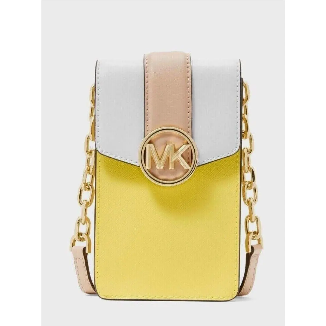 Michael Kors Carmen Small Leather Phone Crossbody Sunshine / Dust Bag