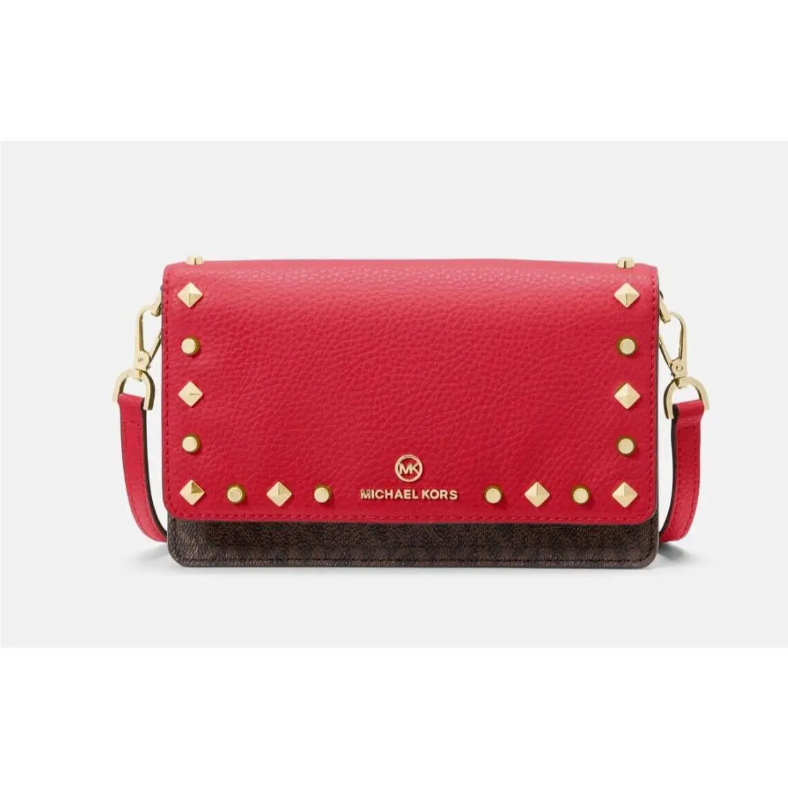 Michael Kors Jet Set Charm Small Studded Smartphone Crossbody Crimson