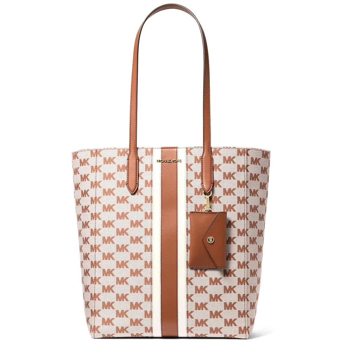 Vincent Large Jacquard Tote Bag with Card Case Luggage 35R5G2VT7J by Michael Kors