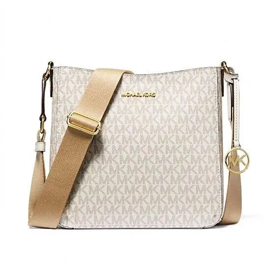 Michael Kors Jet Set Travel Small Logo Messenger Bag Light Cream Multi