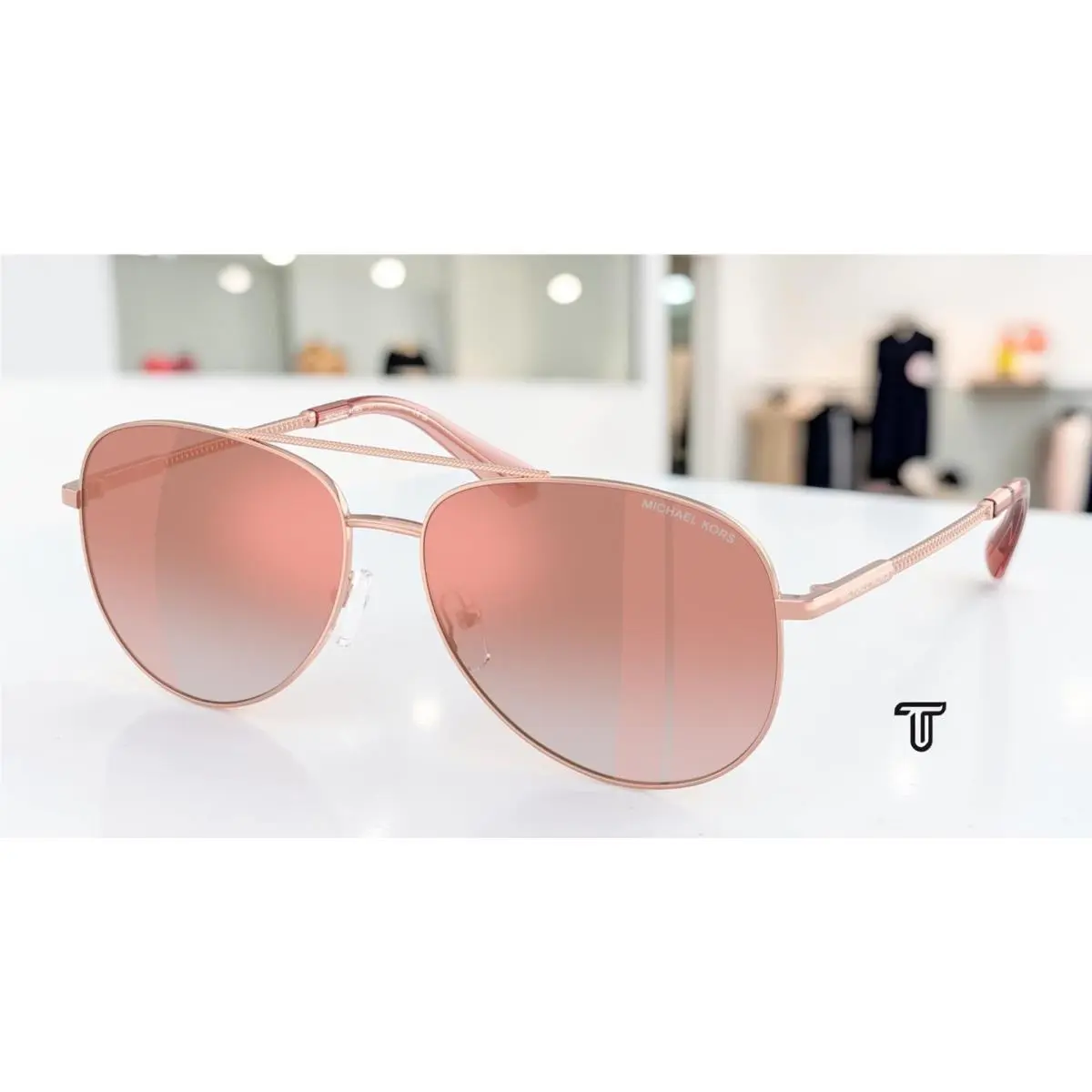 Michael Kors MK1172 11086F Perledo Rose Gold Pink Gradient 58mm Women Sunglasses