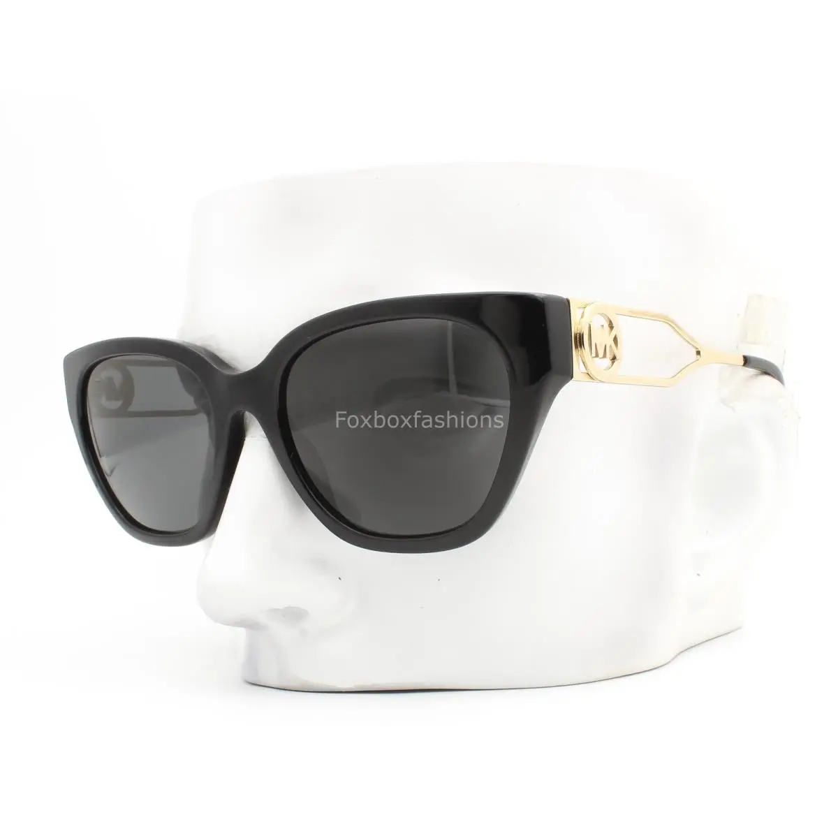 Lake Como Sunglasses MK 2154 300587 Polished Black Gold Logo W/case by Michael Kors