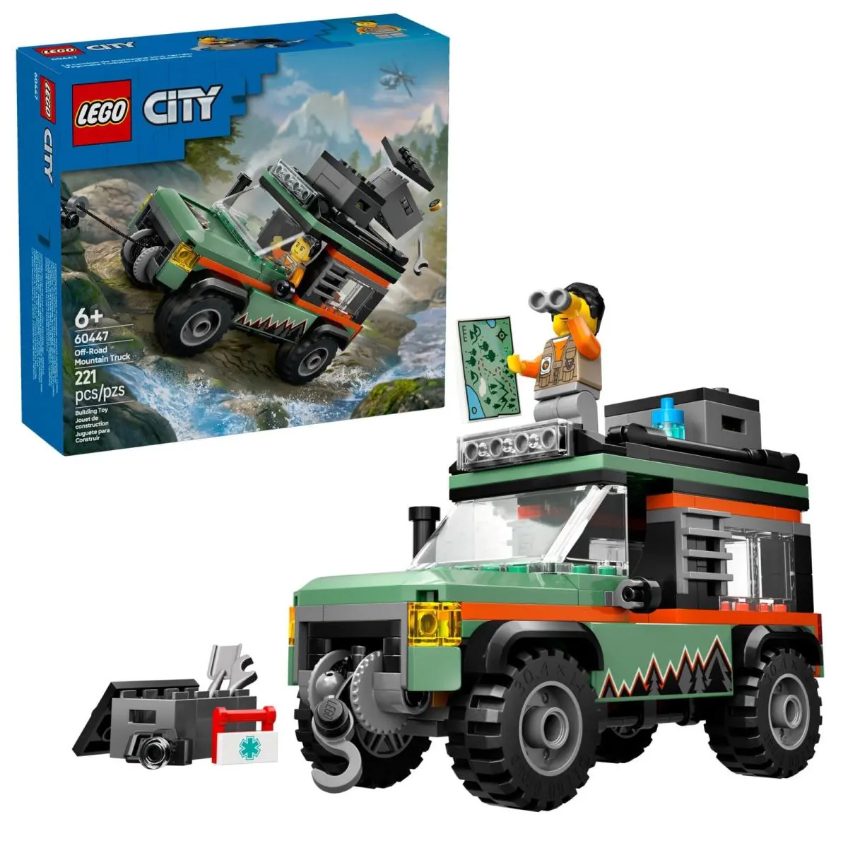 Lego City Off-road 4x4 Mountain Truck Toy - Building Set For Multicolor