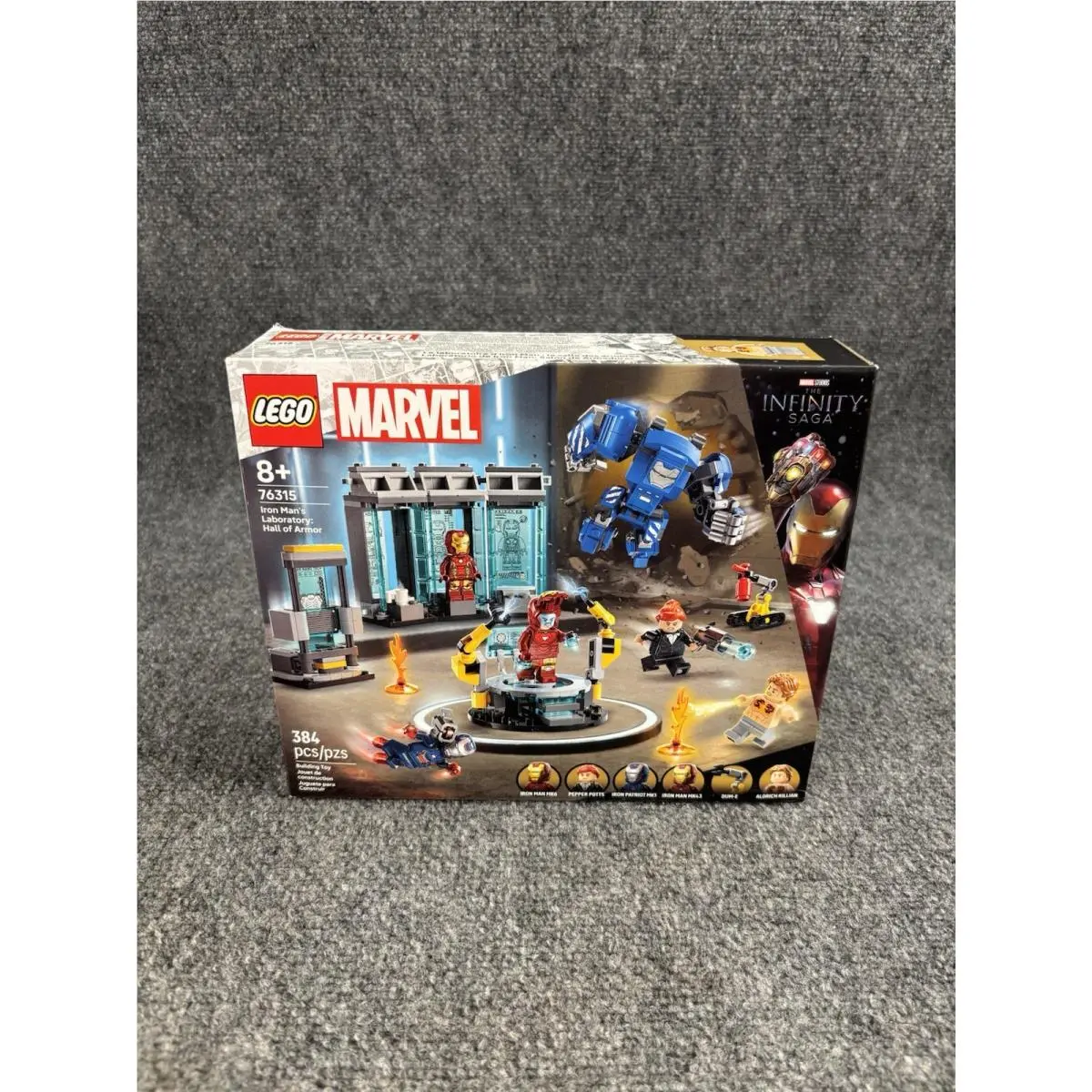 Lego 76315 Marvel Iron Man`s Laboratory Hall of Armor 384 Pcs