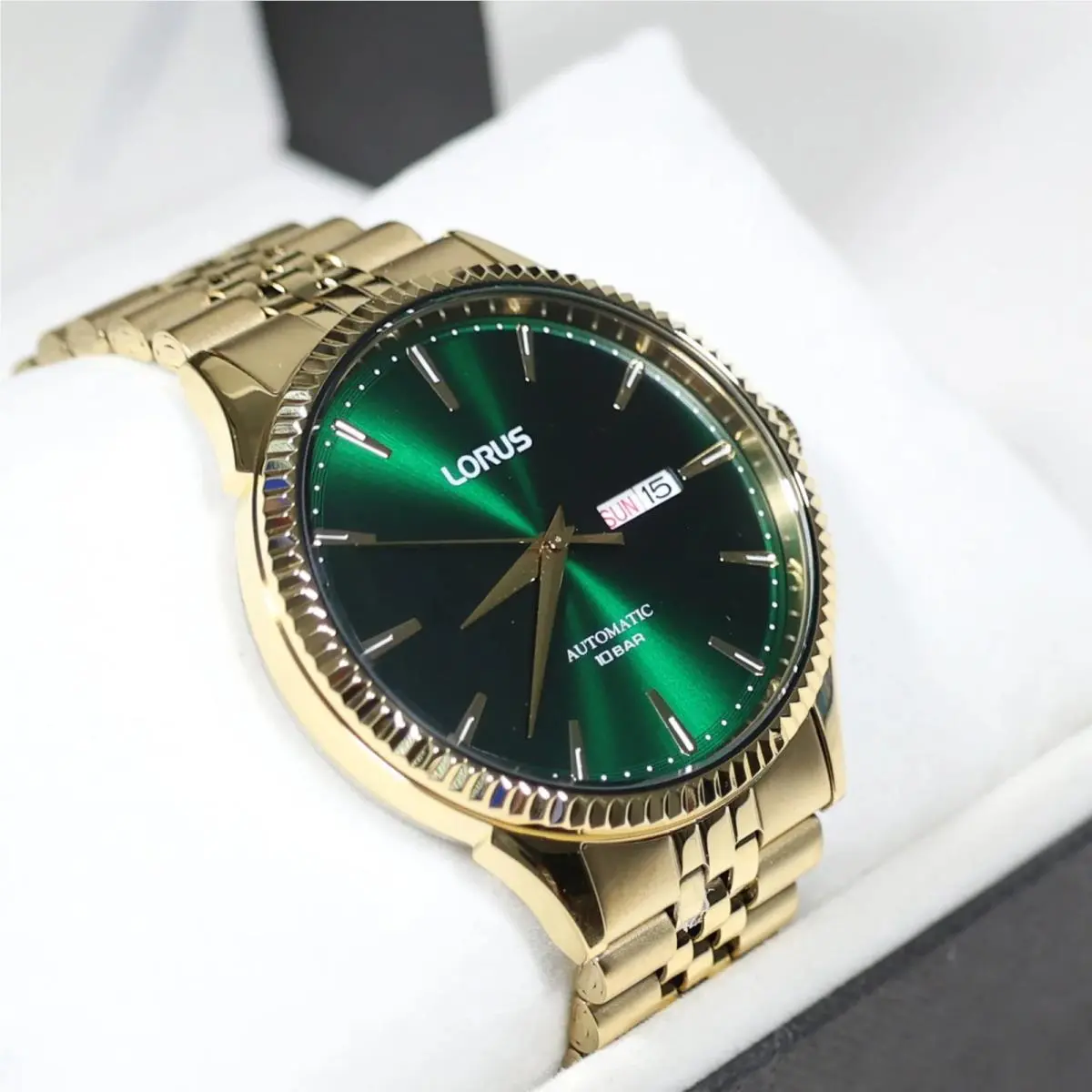 Classic Mens Gold Tone Green Dial Automatic Watch RL468AX9 by Lorus