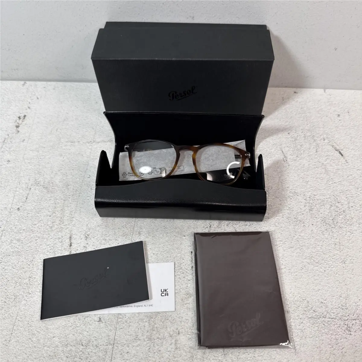 Persol 3007-V-M 1160 50-19 145 Round Full Rim Tortoise Brown Eyeglass Frames