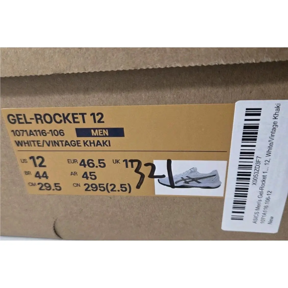 Asics shoes - Asics Gel Rocket 12 - Gel Rocket - 1071A116-106 - White/Khaki 4