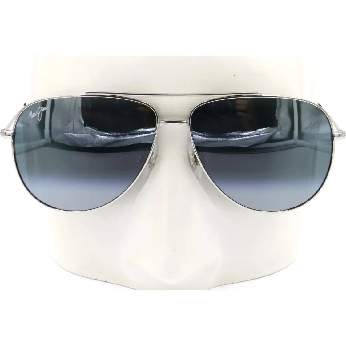 Maui Jim Hauoli XS Shiny Silver Gray Sunglasses 589-17 / MJ0589S-001