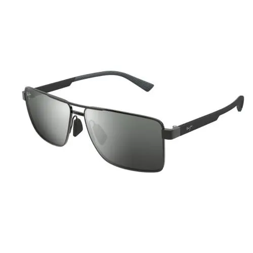 Maui Jim Piha Polarized Sunglasses DSB621-02 Silver Black Gunmetal