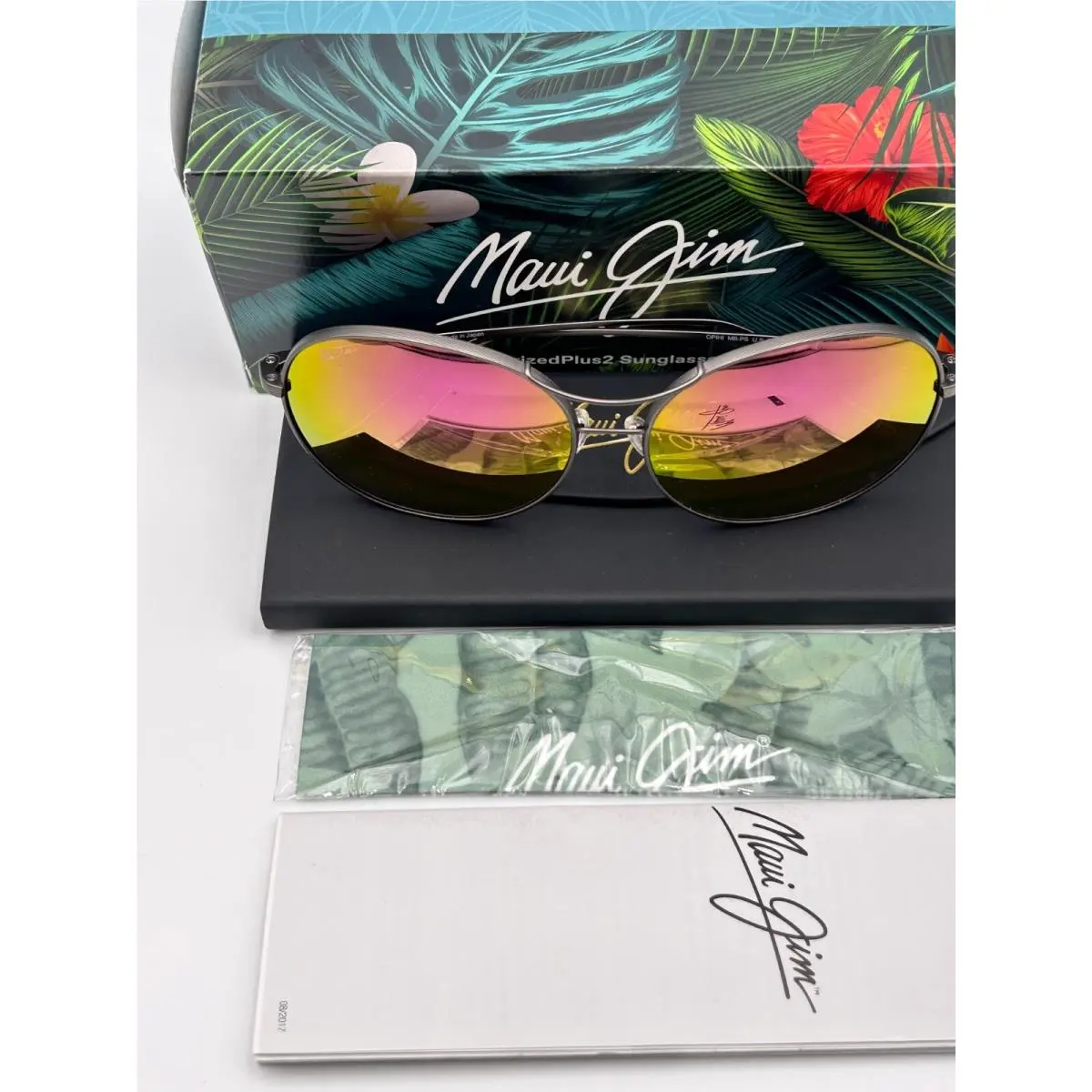 Maui Jim Polarized Sunglasses MJ547N 14 Opihi Slate Grey Maui Sunrise Titanium