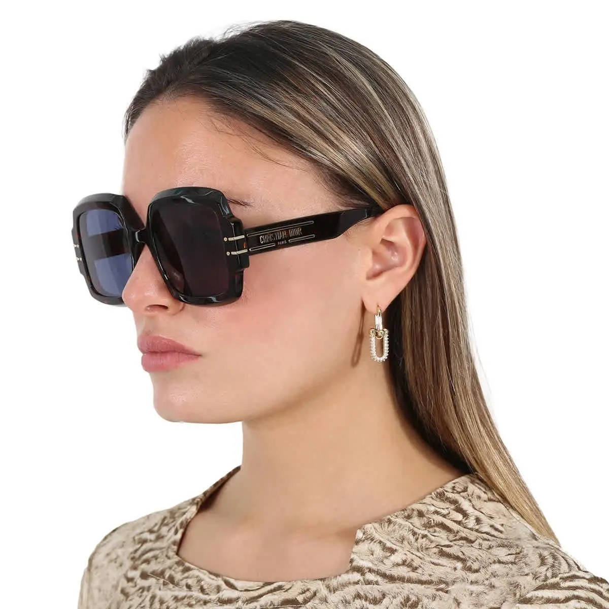 Dior Blue Square Ladies Sunglasses Diorsignature S1U 20B0 55 Diorsignature S1U