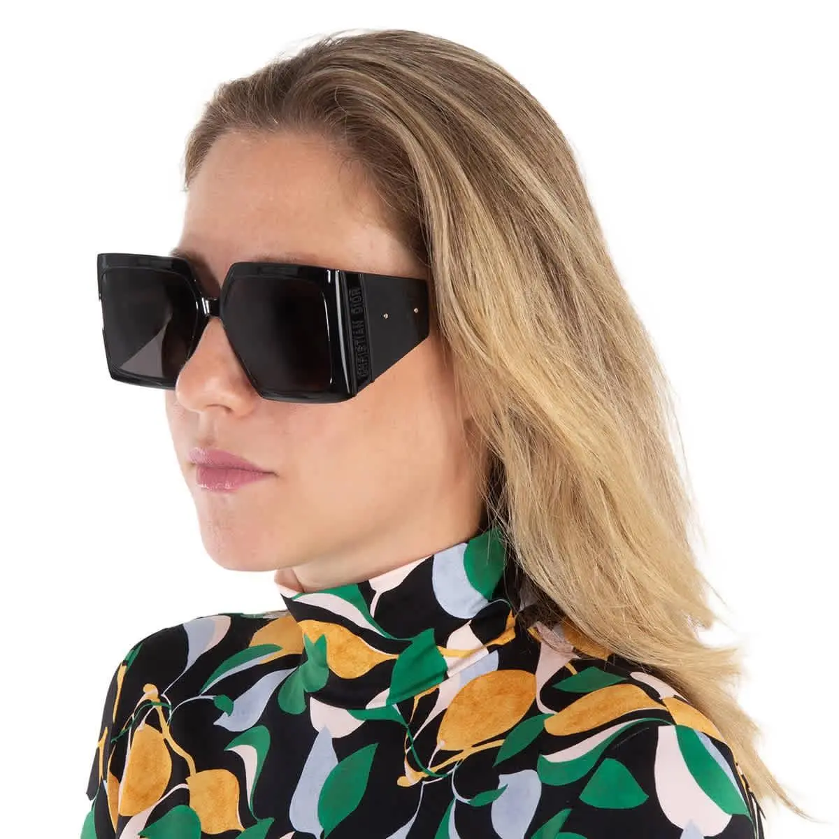 Dior Diorsolar S1U Smoke Square Ladies Sunglasses CD40040U 01A 59 CD40040U 01A