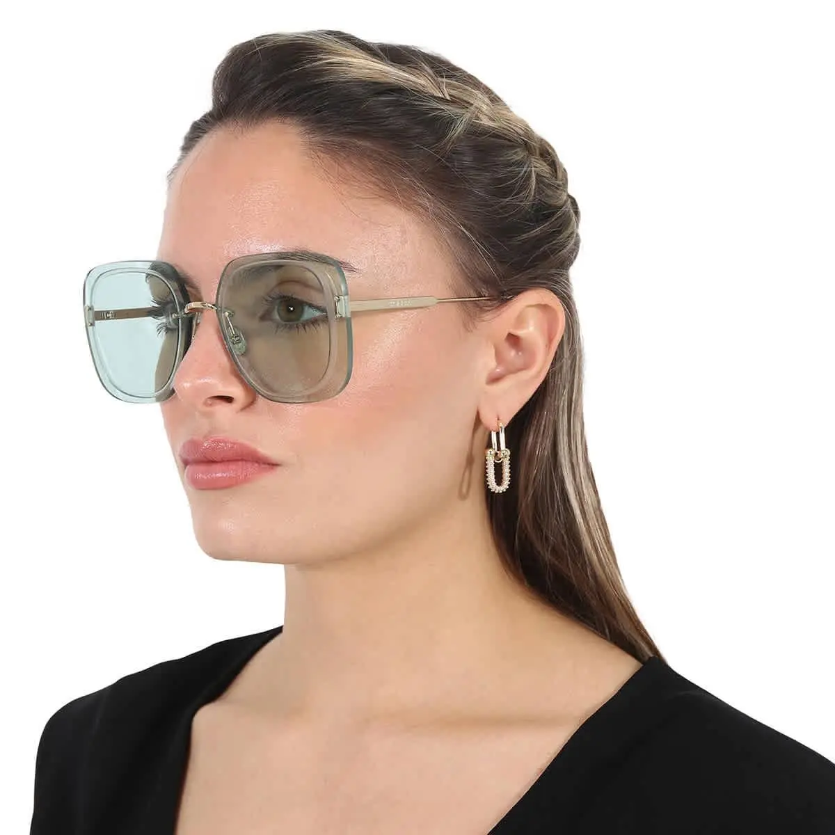 Dior Ultradior SU Green Square Ladies Sunglasses CD40031U 10N 65 CD40031U 10N 65