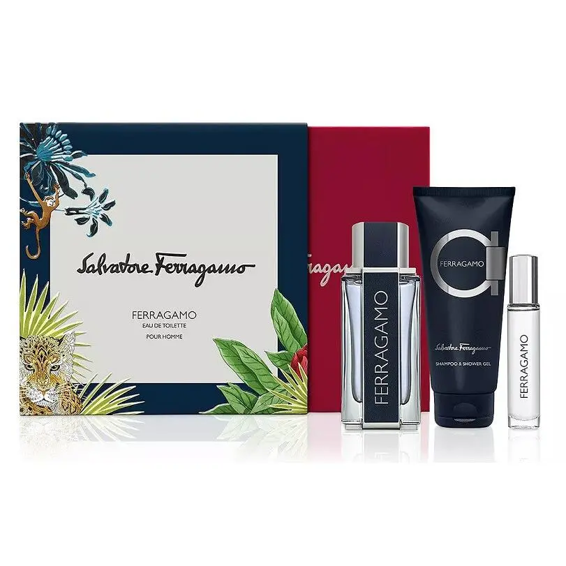 Ferragamo By  Men 3Pcs Set 3.4 oz 0.33 oz Edt Spray SG by Salvatore Ferragamo