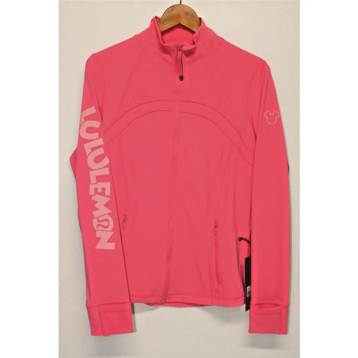 Lululemon x Disney Define Nulu Jacket Mickey Coral Pink Size 12 Full Zip