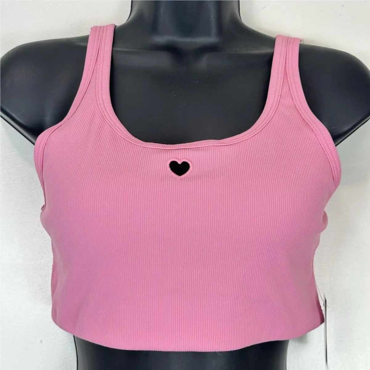 Lululemon Heart Nulu Ribbed Scoopneck Bra B/c Candy Cloud Pink Size S Pilates