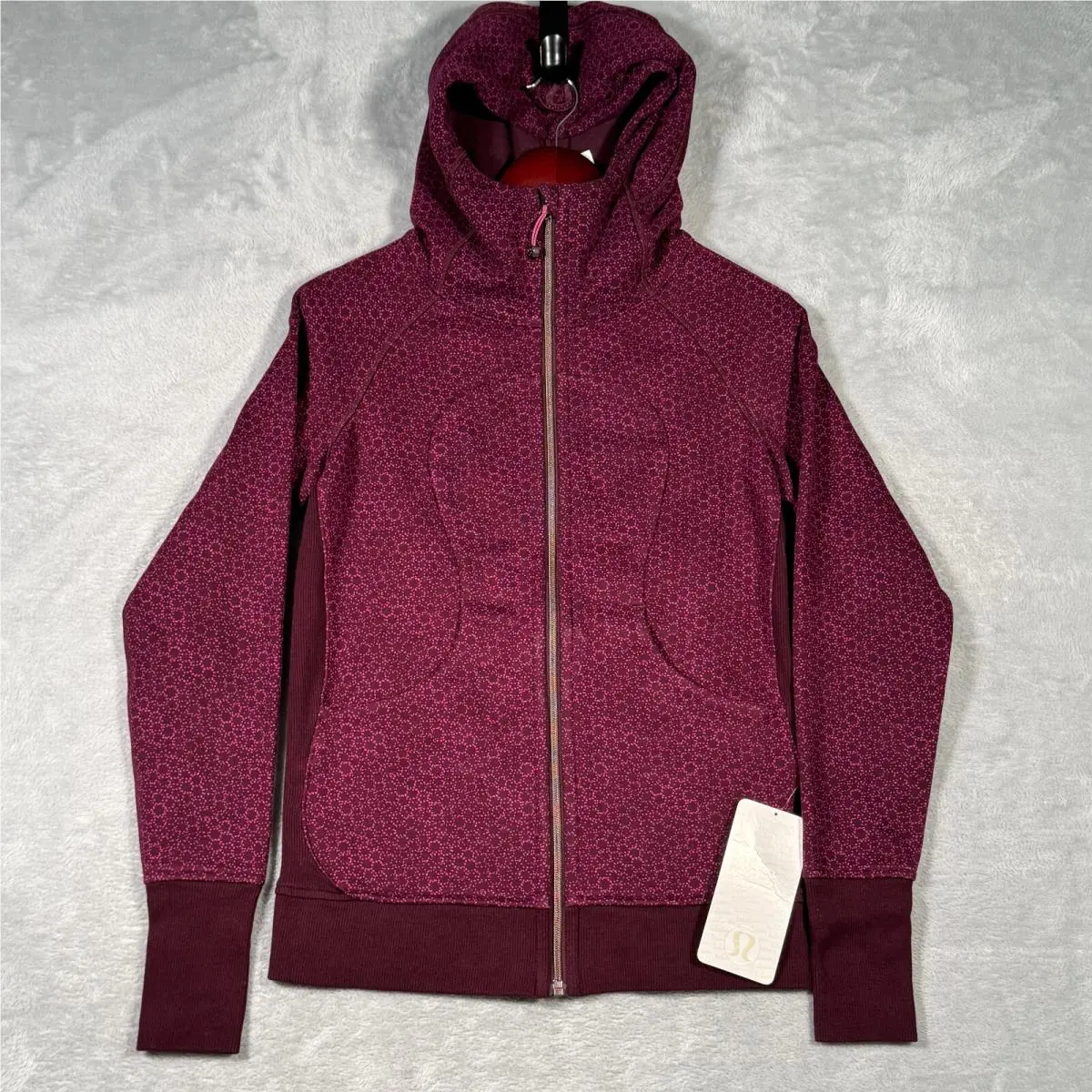 Lululemon Jacket 6 Red Scuba Hoodie Iii Star Pixel Raspberry Bordeaux Drama