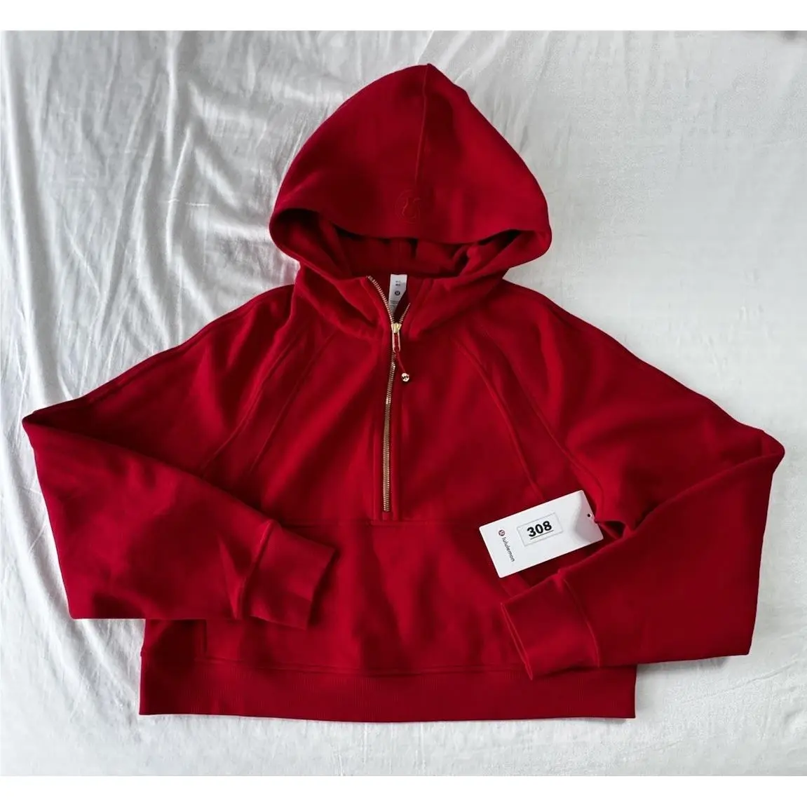 Lululemon Scuba Oversized Half Zip Hoodie Size M/l Oxford Red Gold