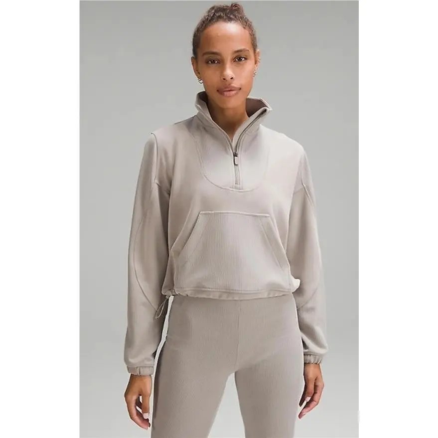 Lululemon Brushed Softstreme Half Zip Bone Size 2