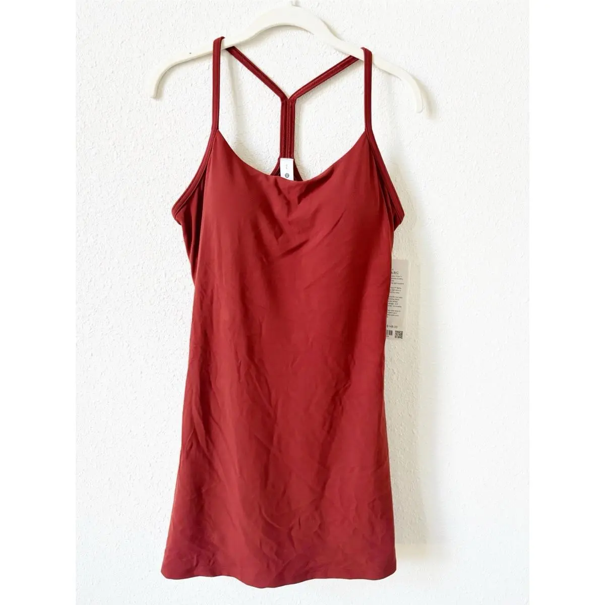 Lululemon Flow Y Dress B/c Cup Cranberry Charm Large Athleisure Sporty Tennis