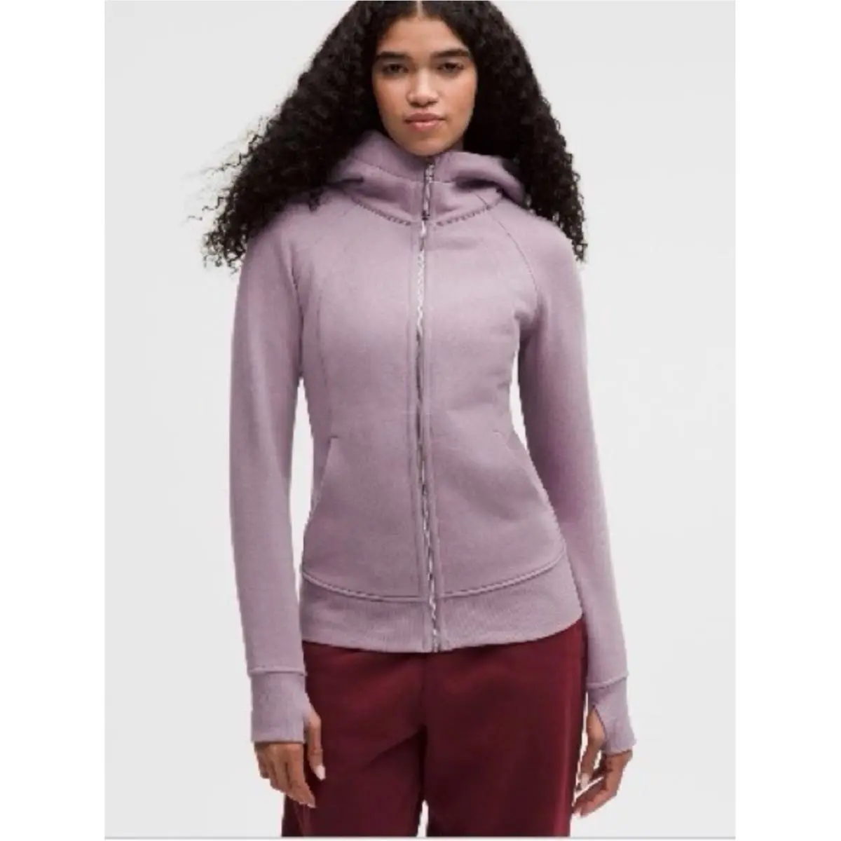 Lululemon Scuba Full-zip Hoodie Lotus Lavender Mirror Silver Size 8