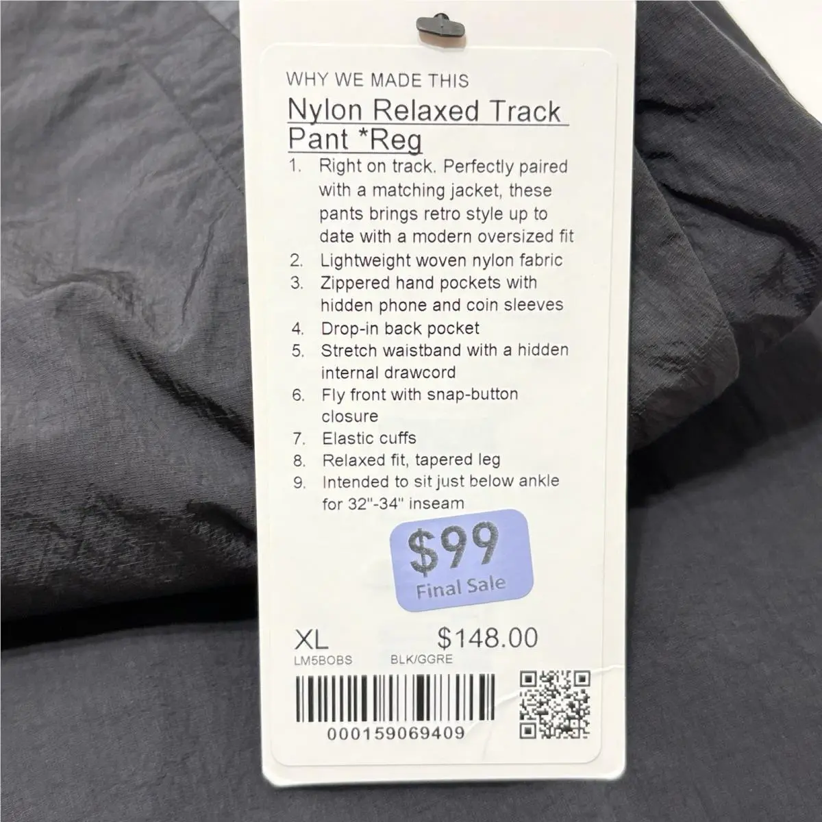 Lululemon clothing - Black/Gray 8