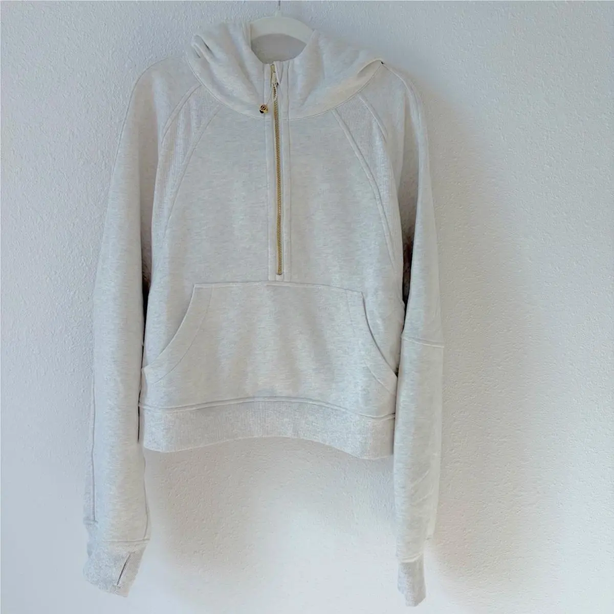 Lululemon Scuba Oversized Half Zip Hoodie Heathered Bone Gold Size XL / Xxl