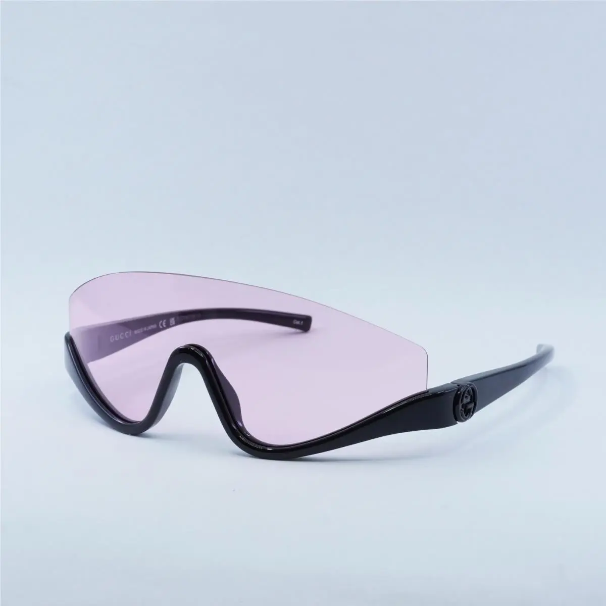 GG1650S 002 Shiny Black/pink 99-1-110 Sunglasses by Gucci