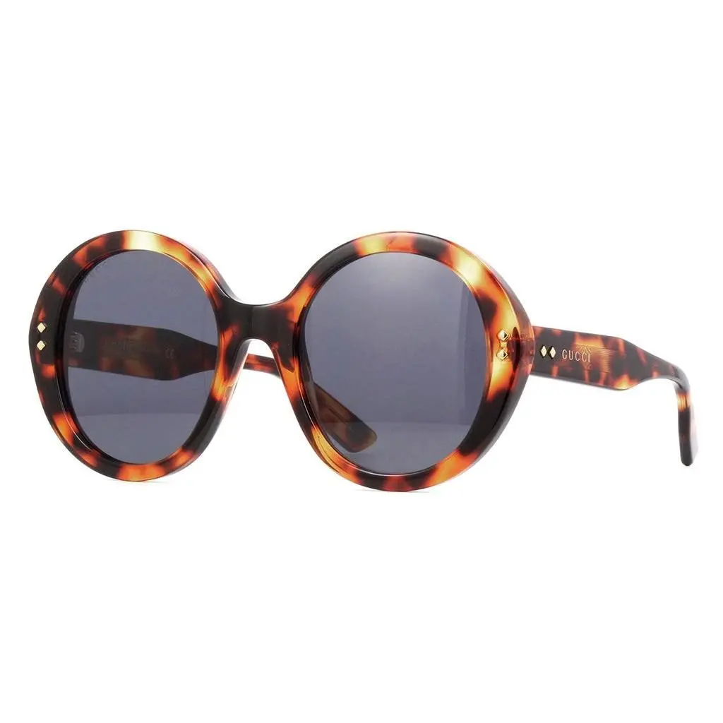 Women`s Sunglasses GG1256S-004 Havana 56mm Round Grey Gradient Lens by Gucci