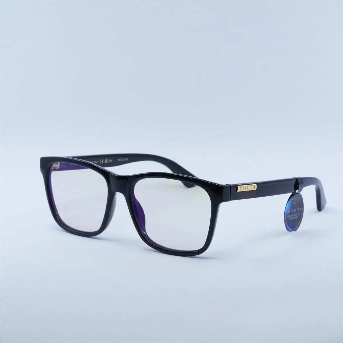 GG0746S 005 Shiny Black/yellow Photocromatic 57-17-145 Sunglasses by Gucci