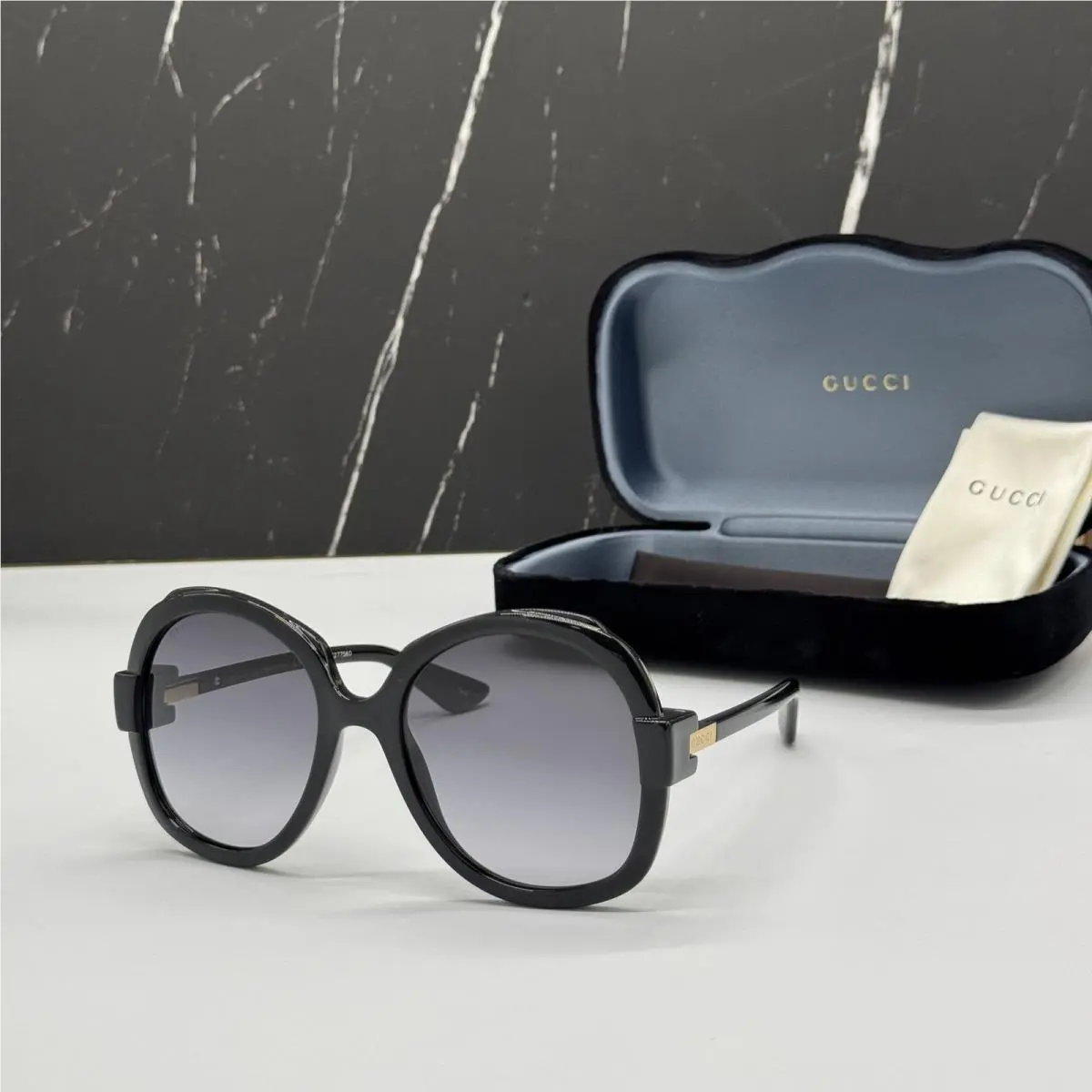 GG1432S 001 Black Gray Oversized Women Sunglasses by Gucci