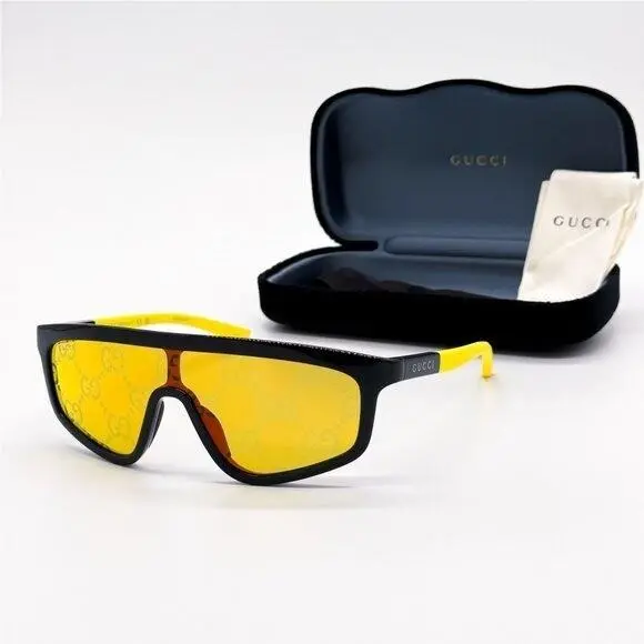 Gucci GG1736S 004 Shield Yellow Unisex Sunglasses Gucci
