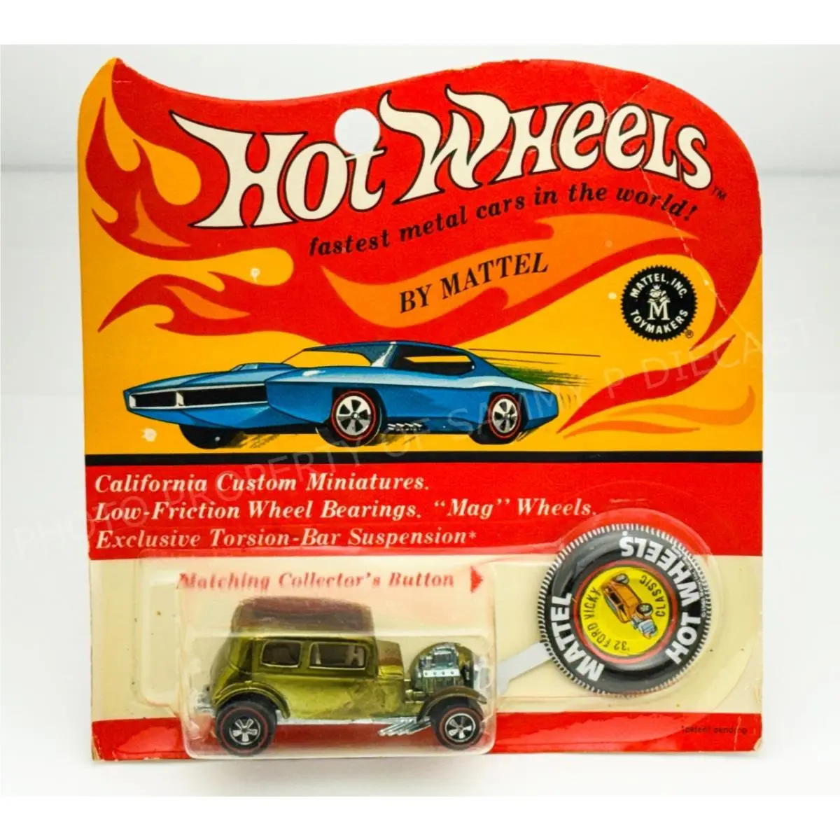Hot Wheels Redline Classic 32 Ford Vicky Olive White Interior Blisterpack