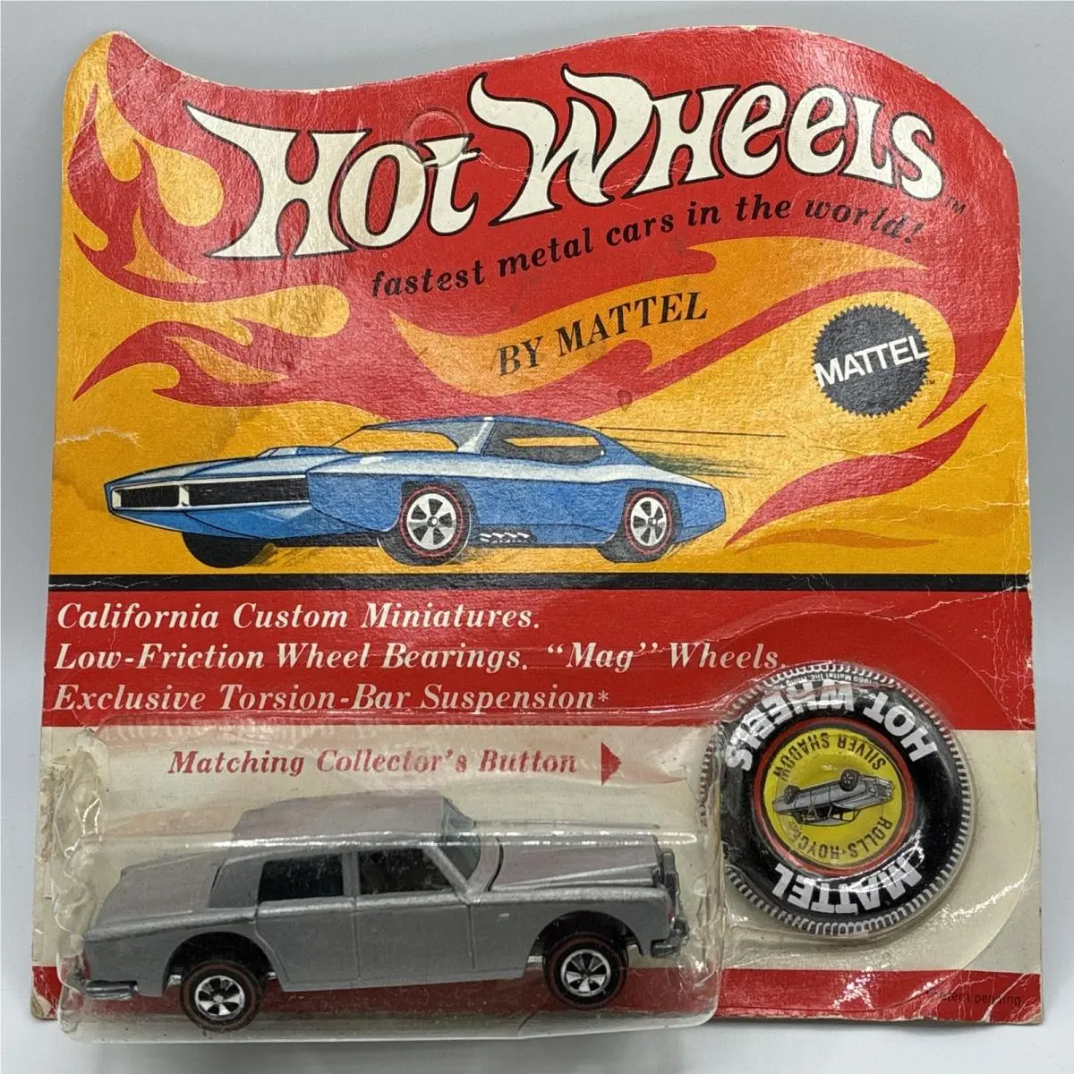 Hot Wheels Redline Rolls-royce Silver Shadow 1969 Gray Hong Kong On Unpunched Pk