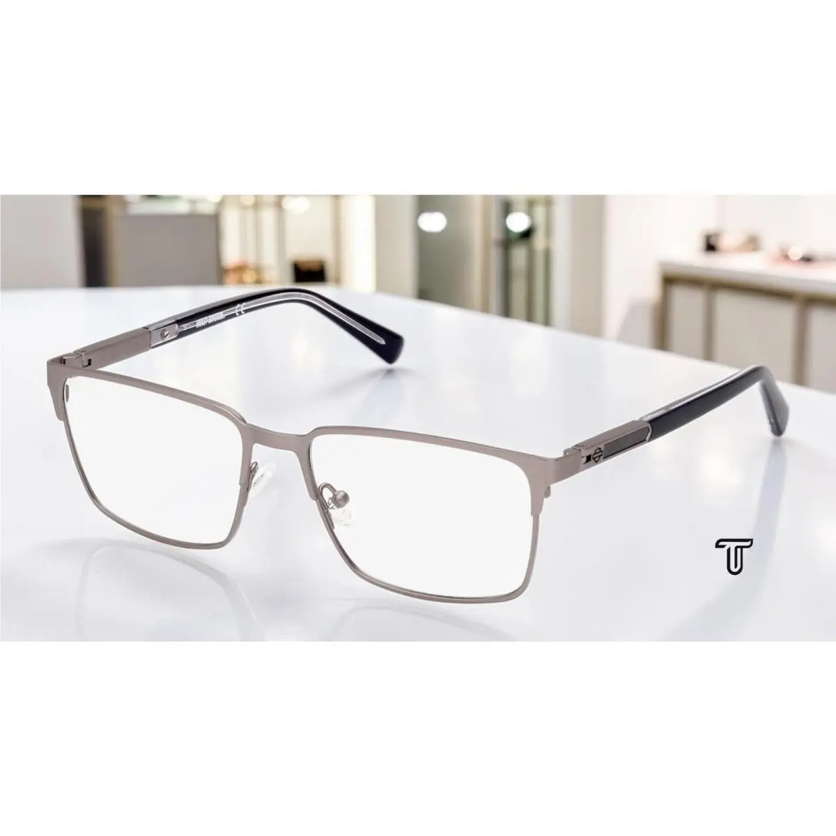 Harley Davidson HD0976 011 Metal Matte Light Nickeltin 57 mm Men`s Eyeglasses