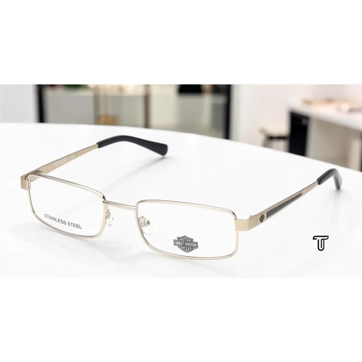 Harley Davidson HD0883 032 Metal Pale Gold 56 mm Men`s Eyeglasses