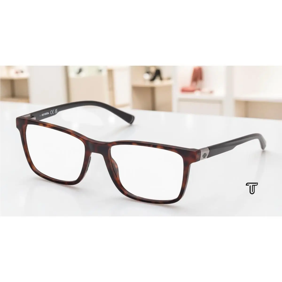 Harley Davidson HD50095 052 Injected Dark Havana 57 mm Men`s Eyeglasses