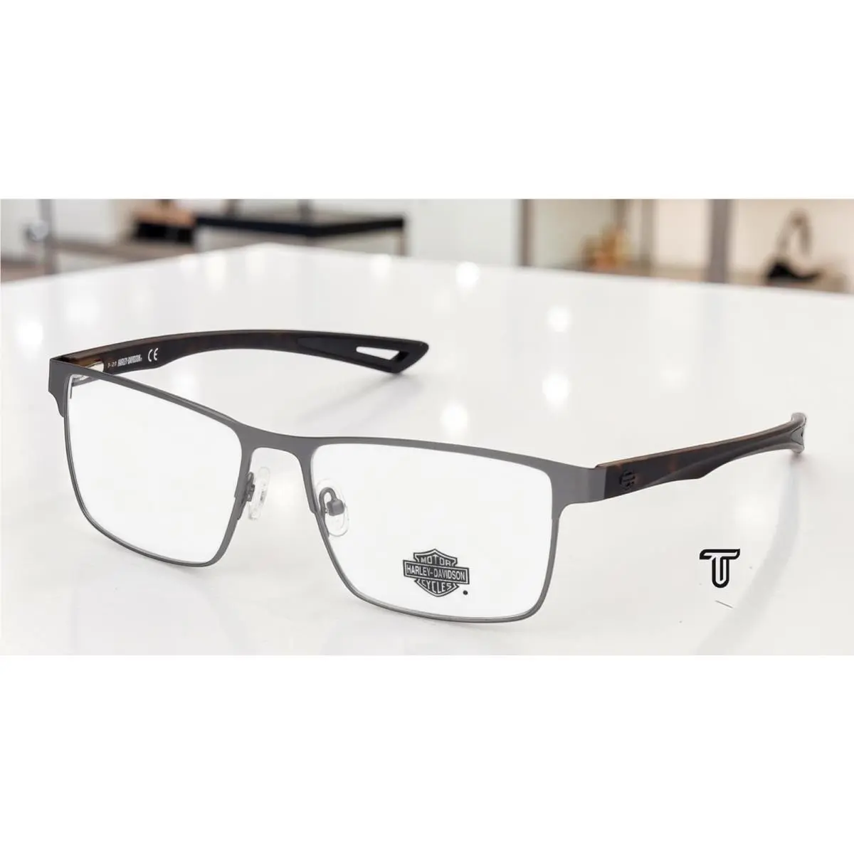 Harley Davidson HD0880 091 Metal Matte Blue 56 mm Men`s Eyeglasses