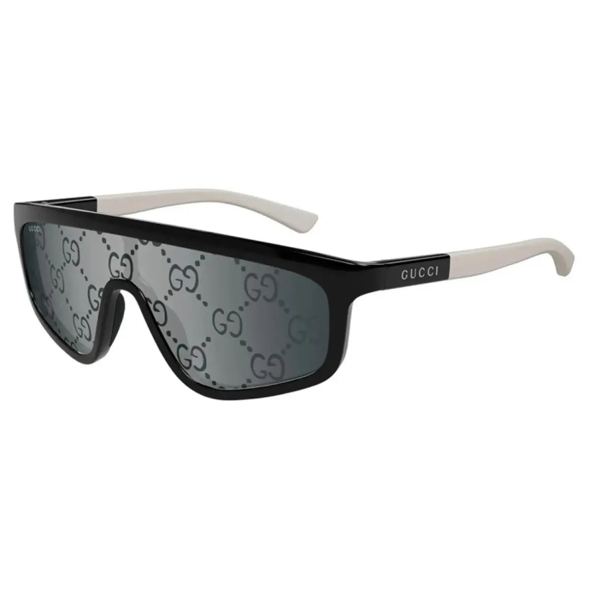 Gucci Unisex Sunglasses GG1736S Smoke with GG Pattern Silver Mirror Lens