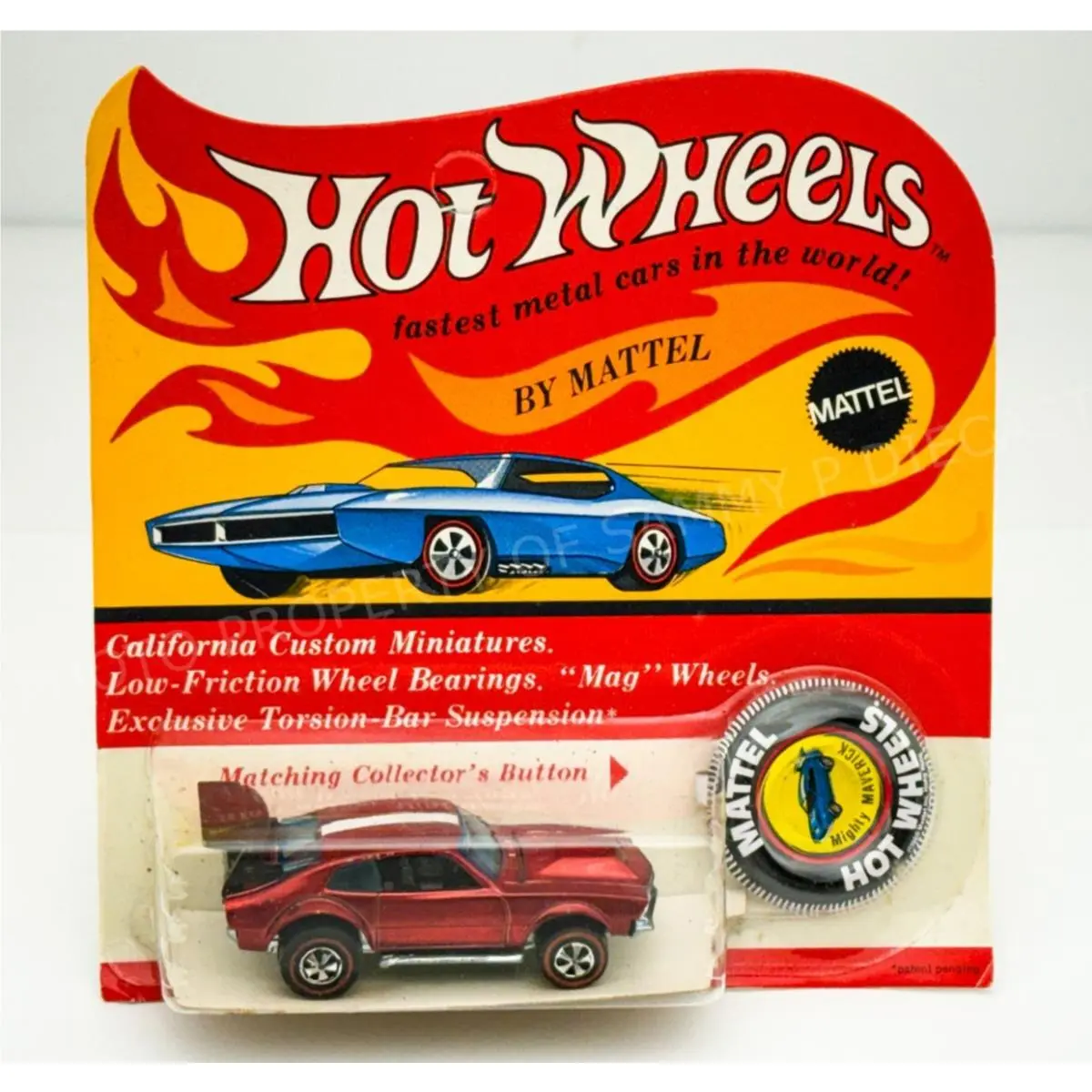Hot Wheels Redline Mighty Maverick Red HK Black Interior in Blisterpack