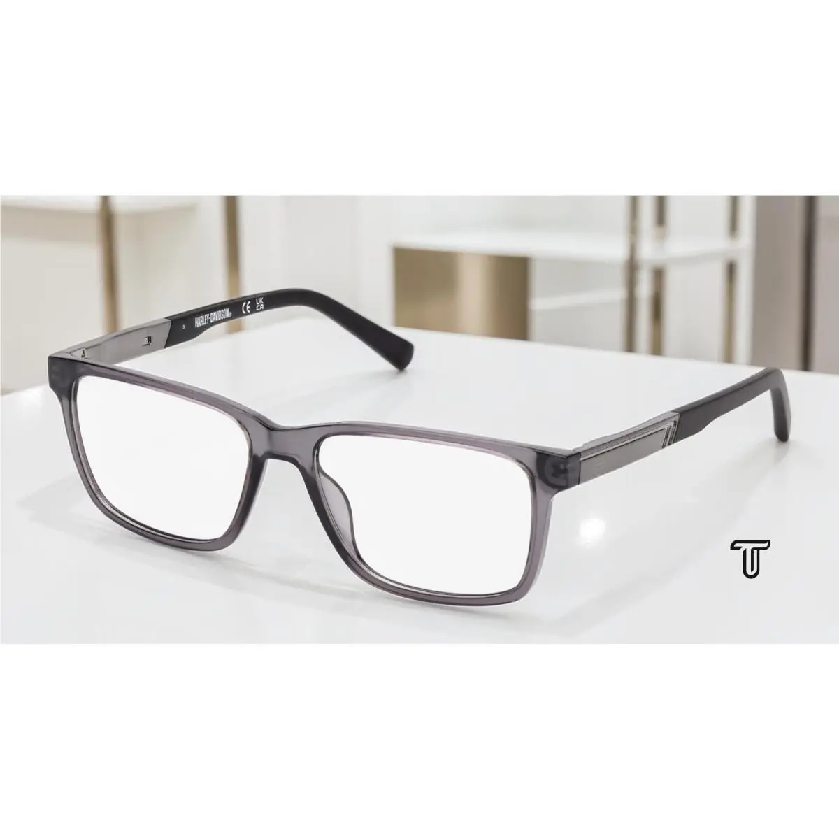 Harley Davidson HD50094 020 Injected Grey Other 55 mm Men`s Eyeglasses