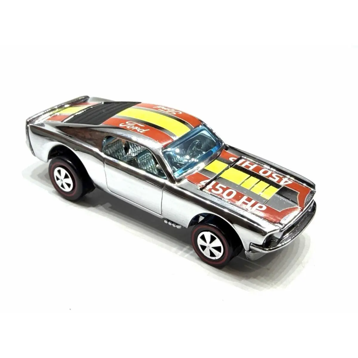 “custom Made” Chrome Redline Hot Wheels ‘68 Mustang Stocker Diecast