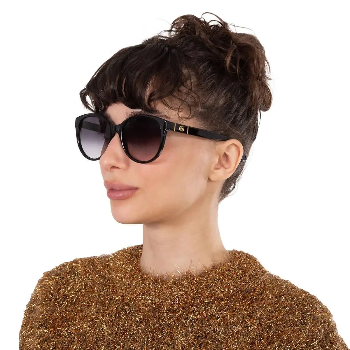Grey Gradient Round Ladies Sunglasses GG0631S 001 56 GG0631S 001 56 by Gucci